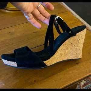 Ugg black suede wedges